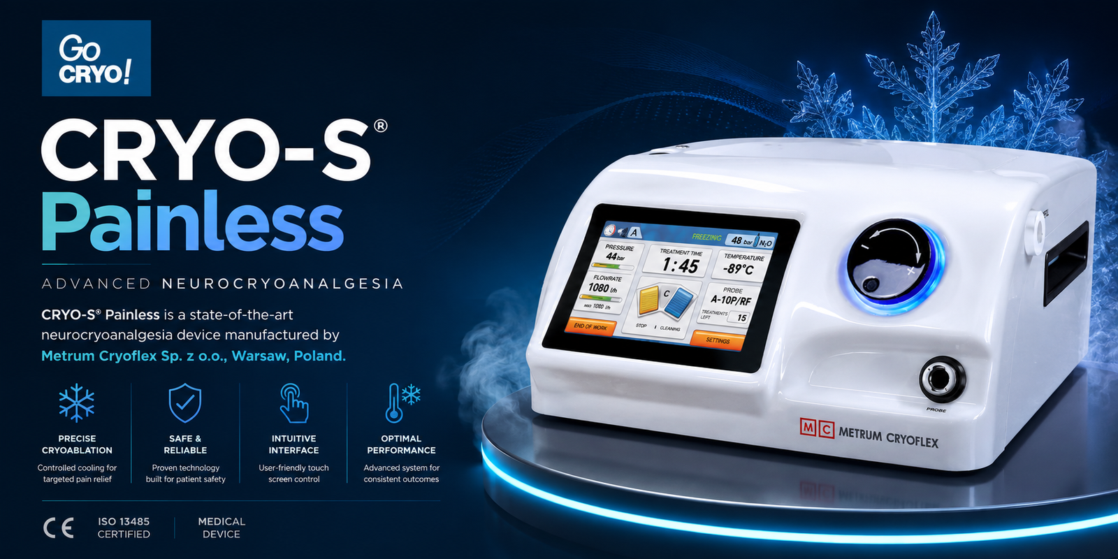 CRYO-S Painless Advanced Neurocryoanalgesia System Banner